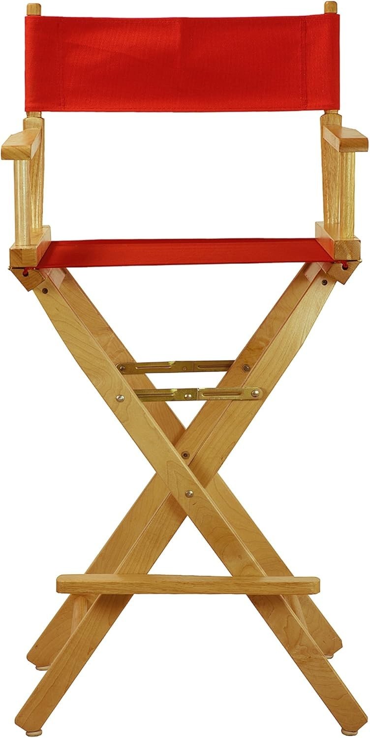 Director's Chair ,Natural Frame/Red Canvas,30" Bar Height