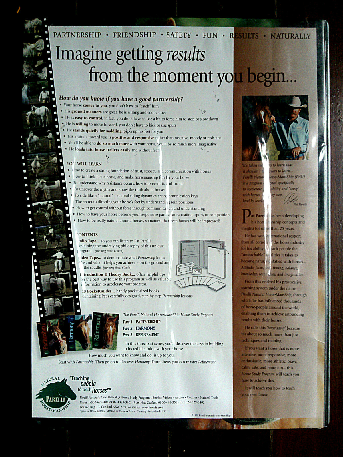 Parelli Partnership Concepts (Level One) Original VHS + Quality DVD Backup Disc