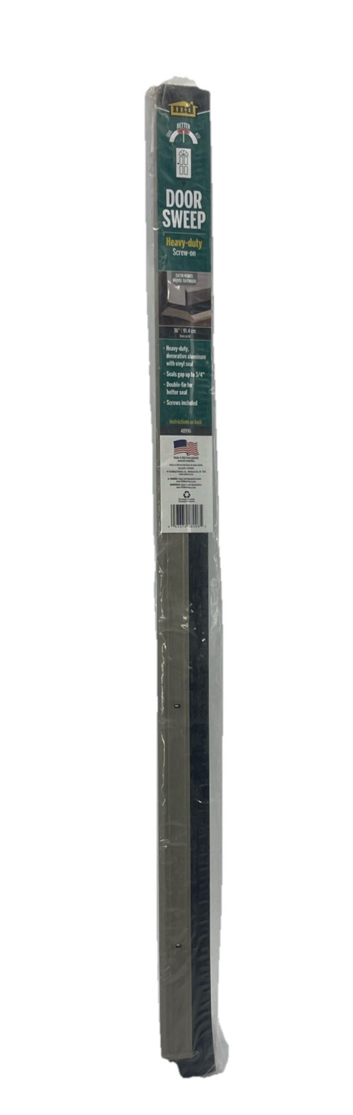 M-D Building Product Door Sweep Heavy Duty 36”/ 91.4 Cm, Satin Nickel 48996 {B8}
