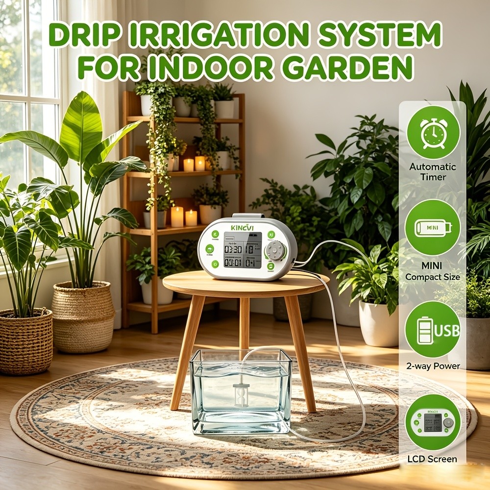 Automatic Drip Irrigation System for Indoor Plants, 2026 Upgraded Rechargeable