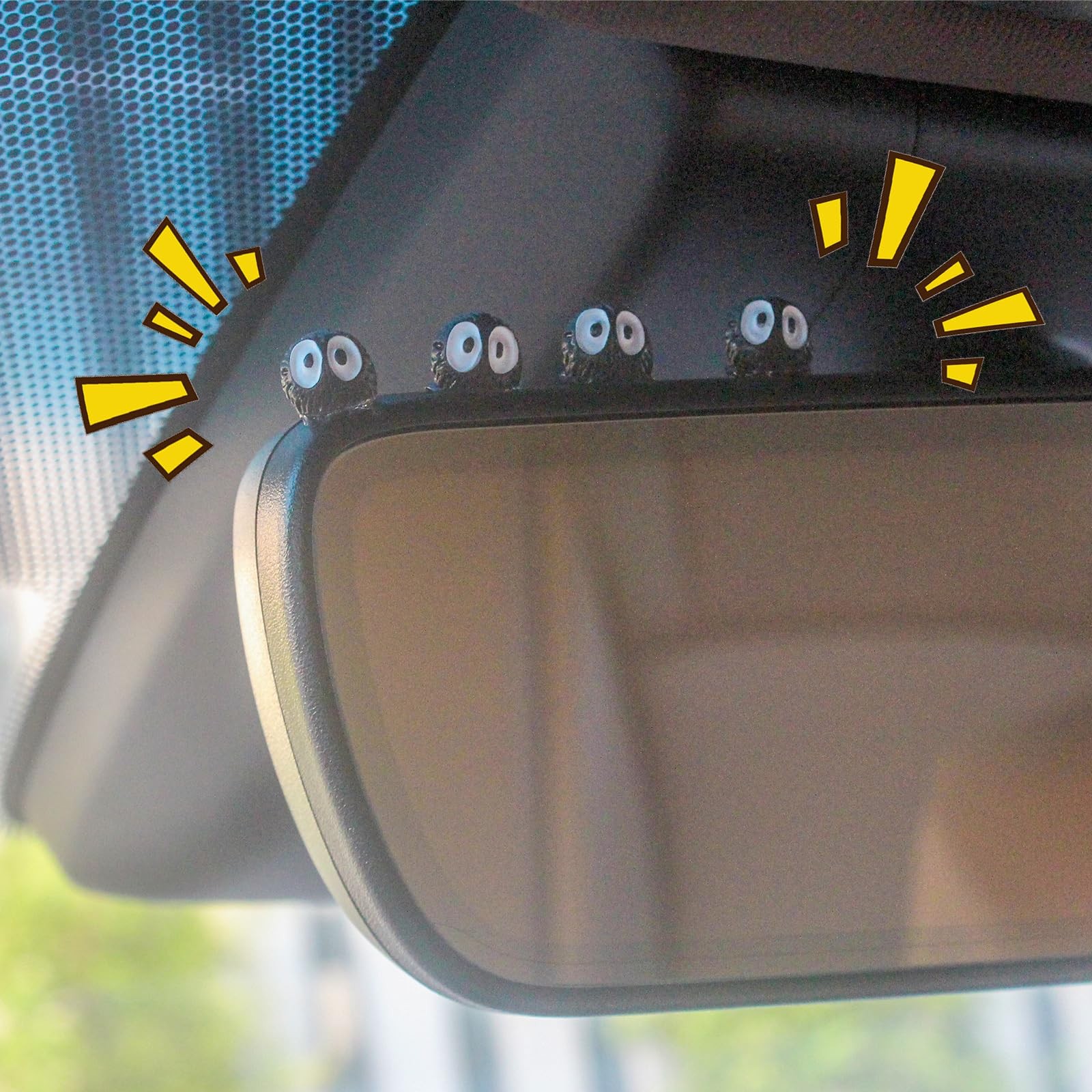 Mevodeata 20 Pcs Cute Soot Sprite Car Decor Rearview 0.39 inches, Black-20