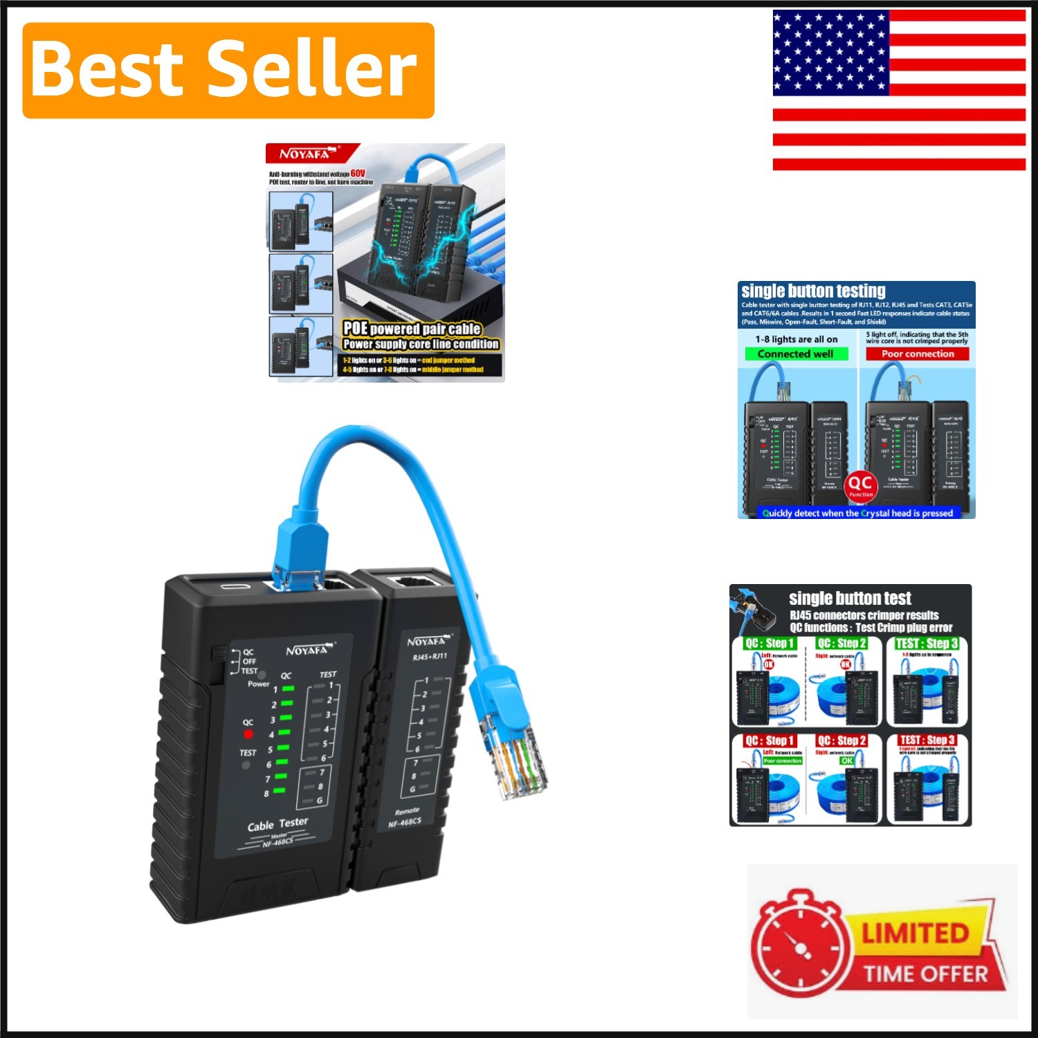 Battery-Powered Ethernet Cable Mapper for Quick Testing of Network Cables