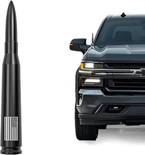 Flag Car Truck Bullet Antenna for 1500 2500 3500 HD Color: BlackSize: 5.5 inch