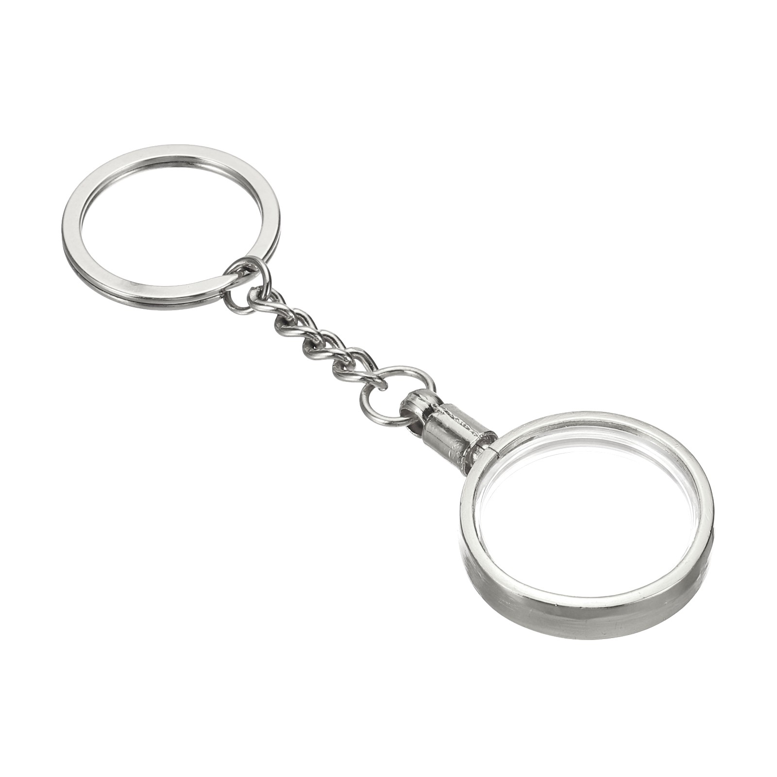 AA coin keychain holder, 27mm with protective cover, silver