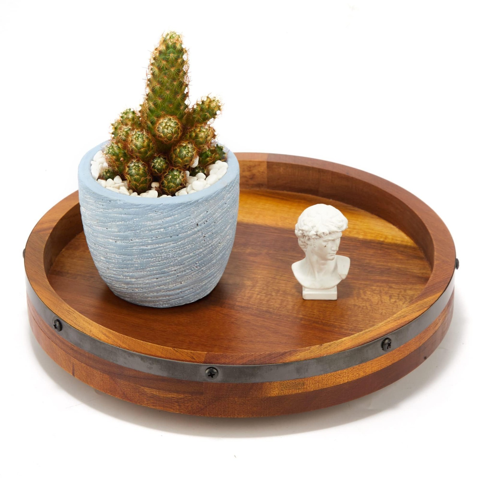 12 Inch Wooden Lazy Susan for Table Top - Acacia Wood Lazy Susan - Decorative...