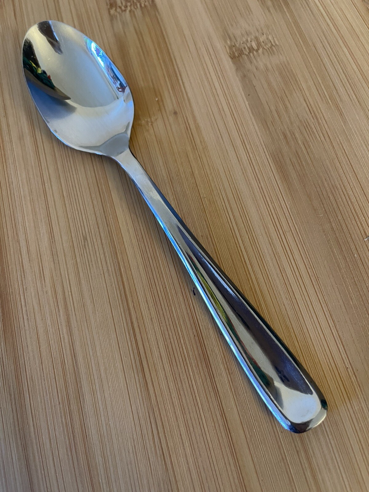 Unbranded 18/10 Glossy Stainless Beveled Outline Rounded Flat Tip TEASPOON 6.5"