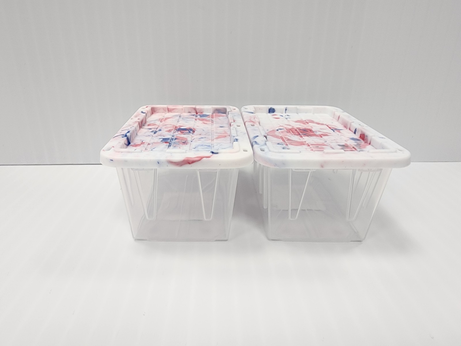 Lowes Lowe's Teeny Tote Clear W/Tye Dye Lid Mini Tiny Tote 2 Pk
