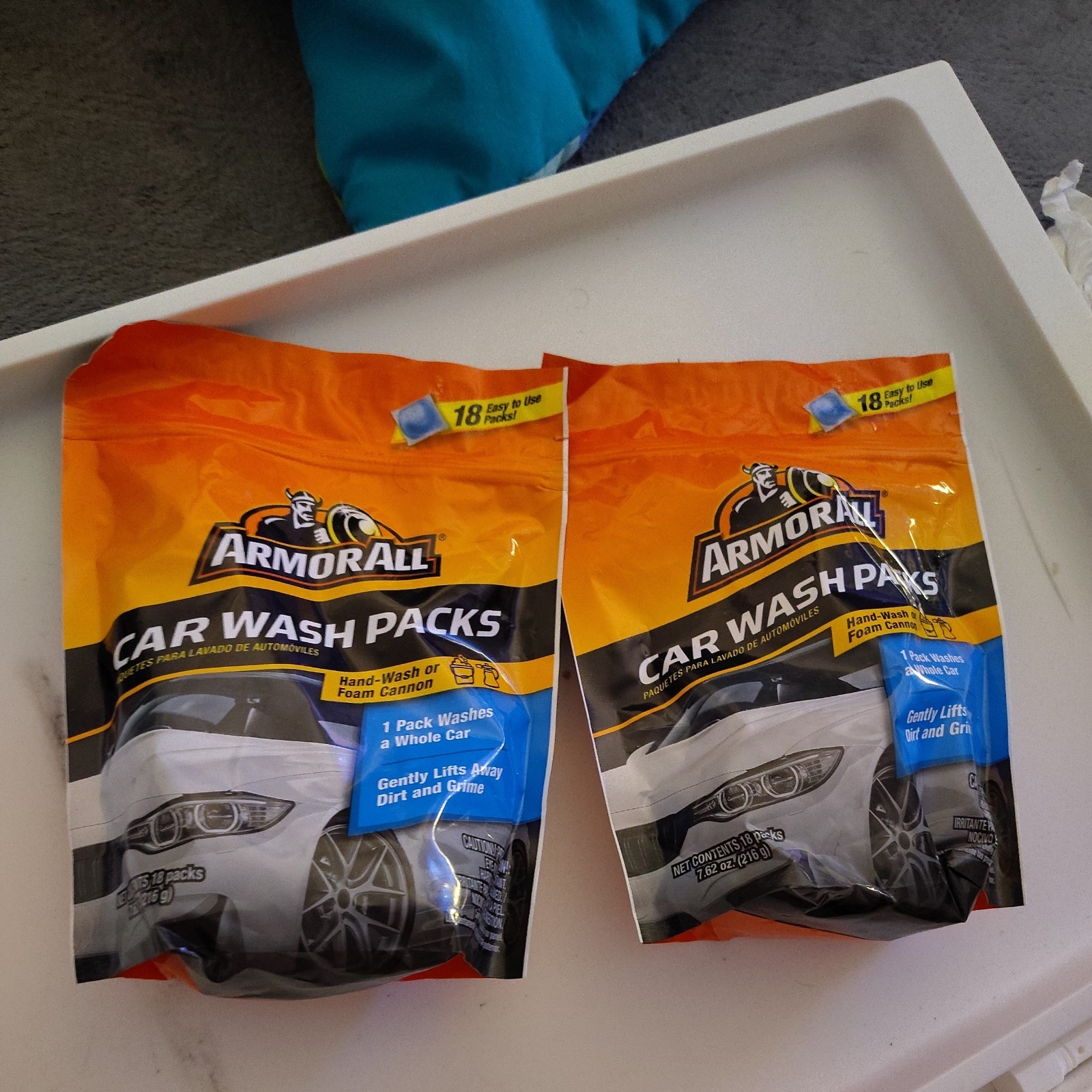 Set of Two Packs Armor All Car Wash Pods 18 in rack Pack