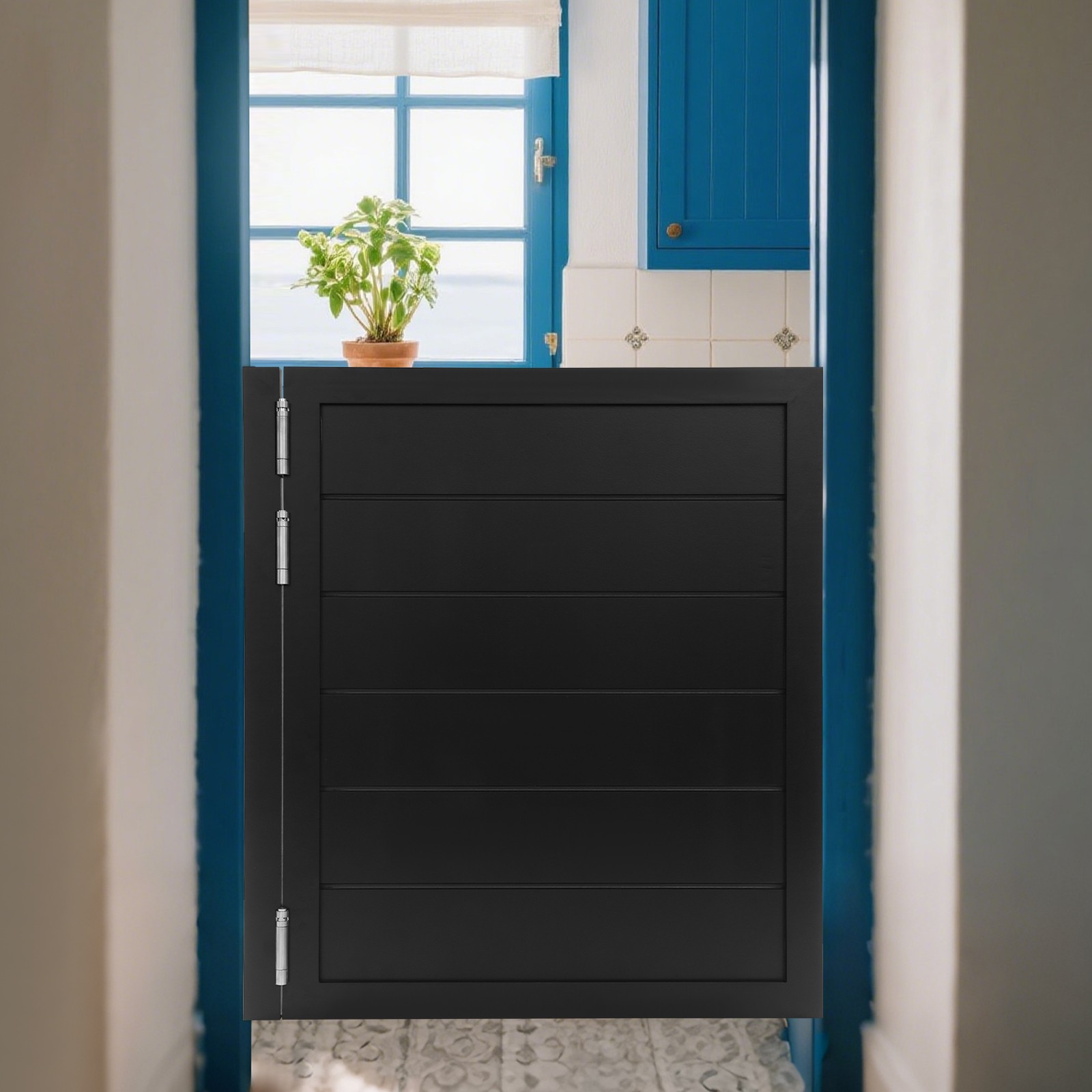 31.5x35.43in Swing Solid Wood Door Partition Door With Hinges For Shop Entrance