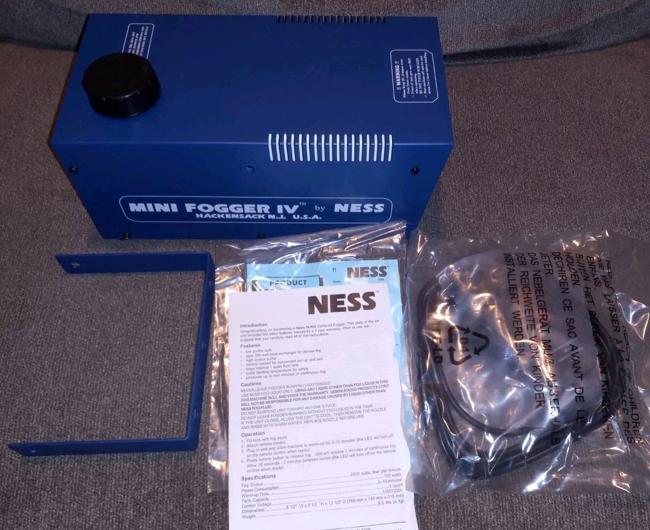 Ness Fogger IV Vintage Fog Machine DJ With Remote! Never Used!!