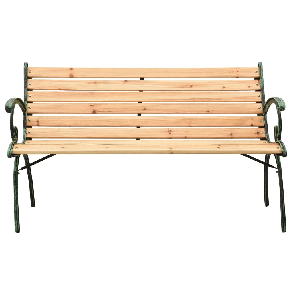 Outdoor Patio Bench Garden Park Bench Cast Iron and Solid Wood Fir vidaXL
