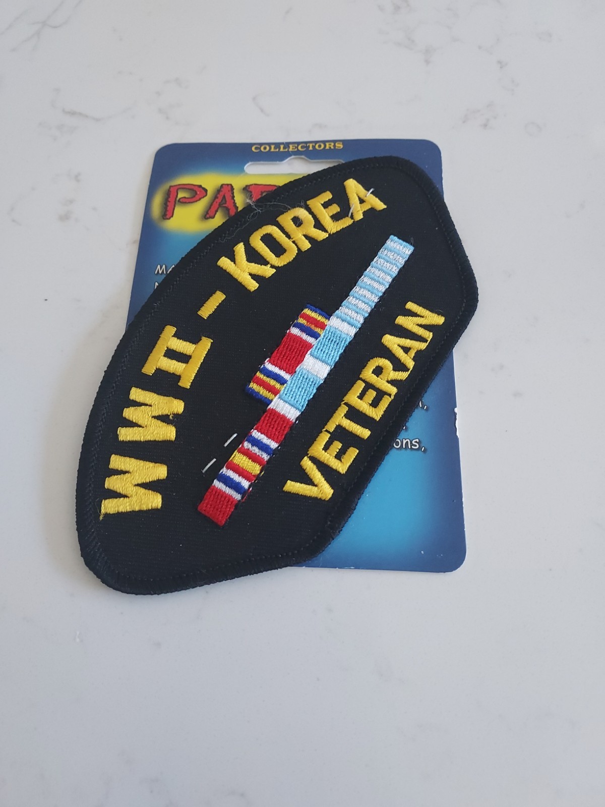 WWII Korea Iron On Embroidered  Collector Patch Eagle EmblemS C. 5.5X2.5" Carded