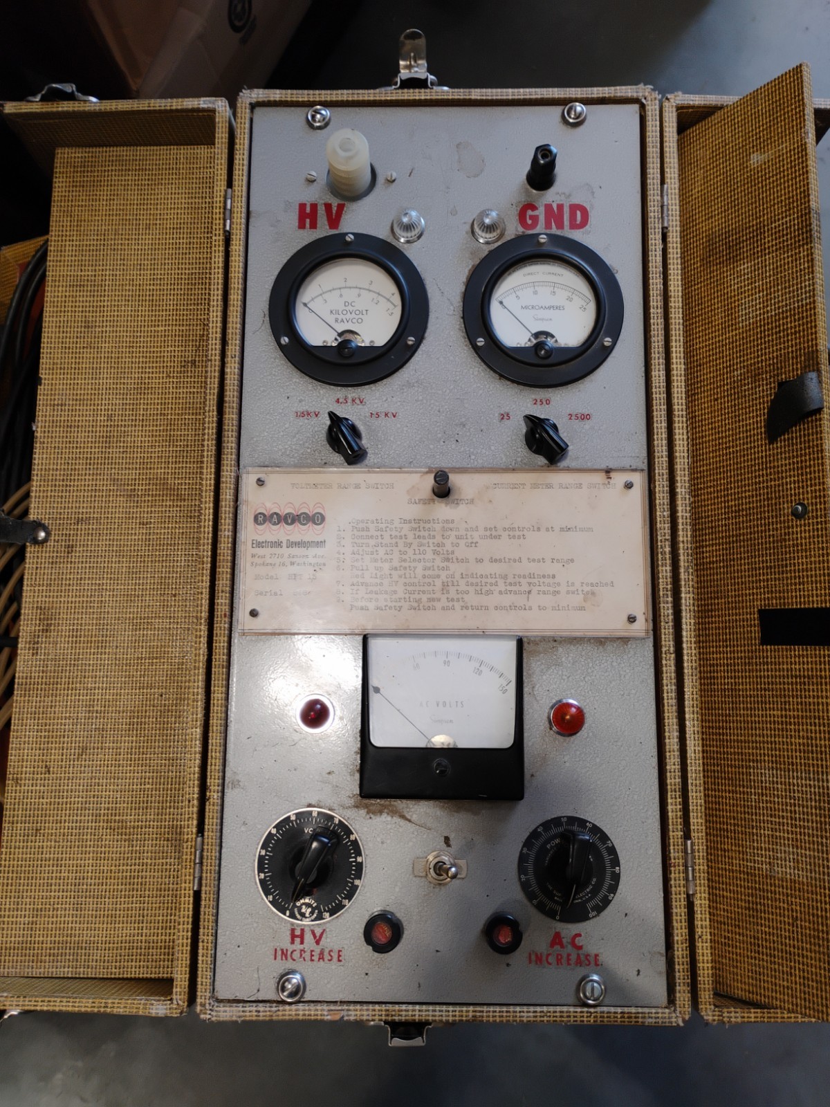 vintage Ravco Electronic voltmeter.