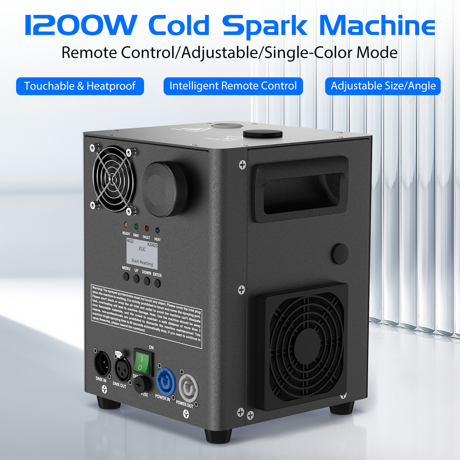 1200W Cold Spark Machine Stage Effect DMX Firework DJ Event Party Wedding NEW