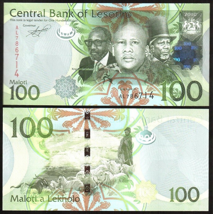 Lesotho - 100 Maloti 2010 ( 2011 ) UNC Pick 24 Lemberg-Zp
