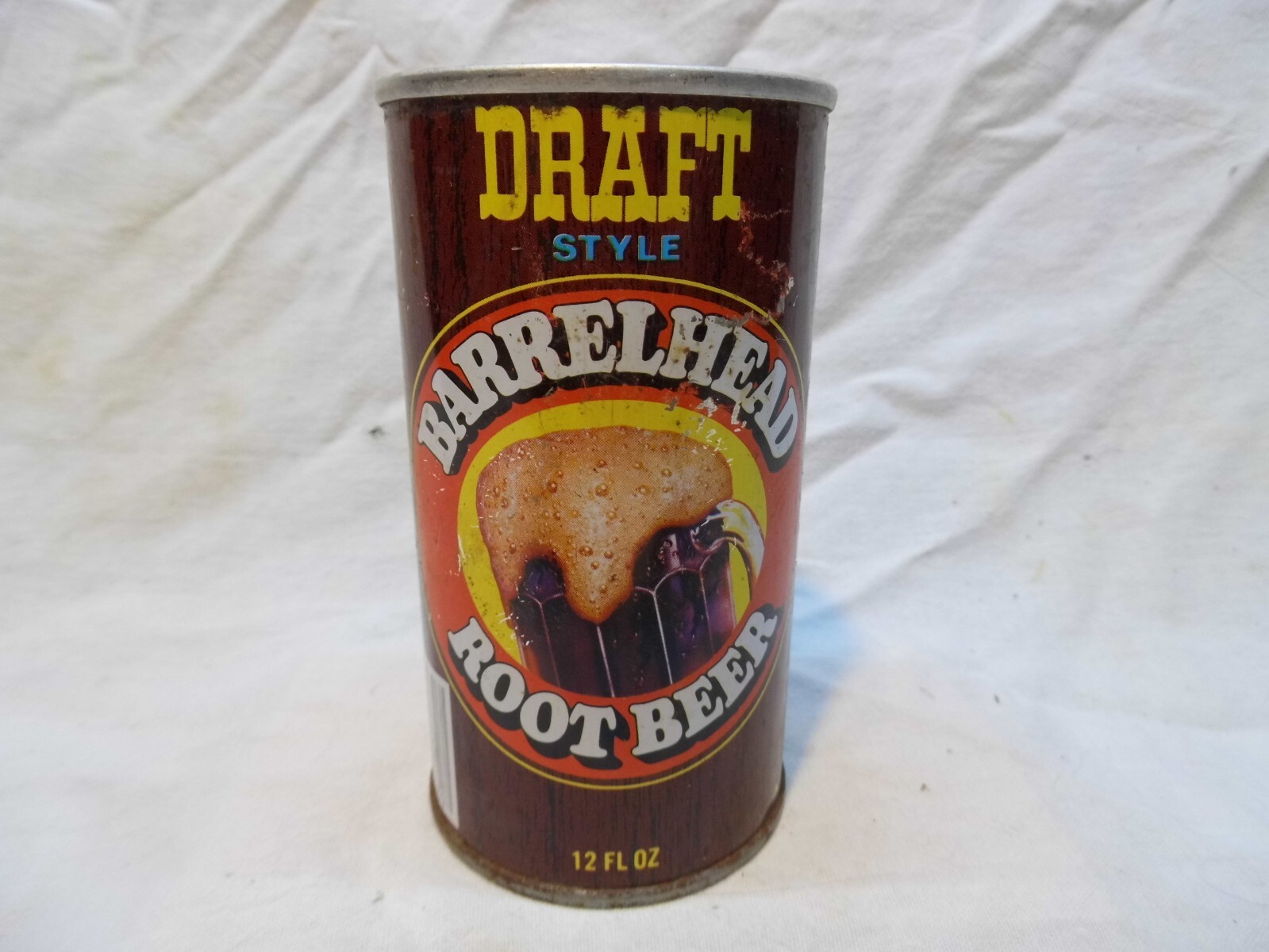 BARRELHEAD DRAFT STYLE ROOT BEER (UPC CODE) SODA CAN~CANADA DRY CHICAGO,ILL #164