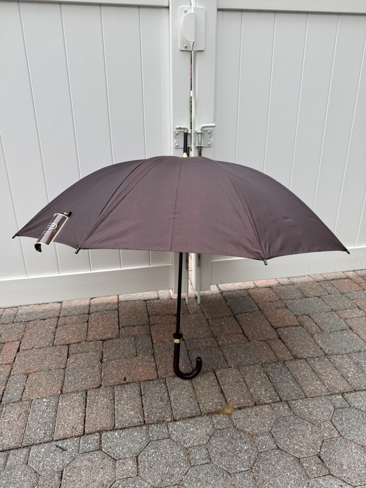 Vintage Aramis Gentlemen’s Umbrella Brown Hook Handle New Promo Gift NWT