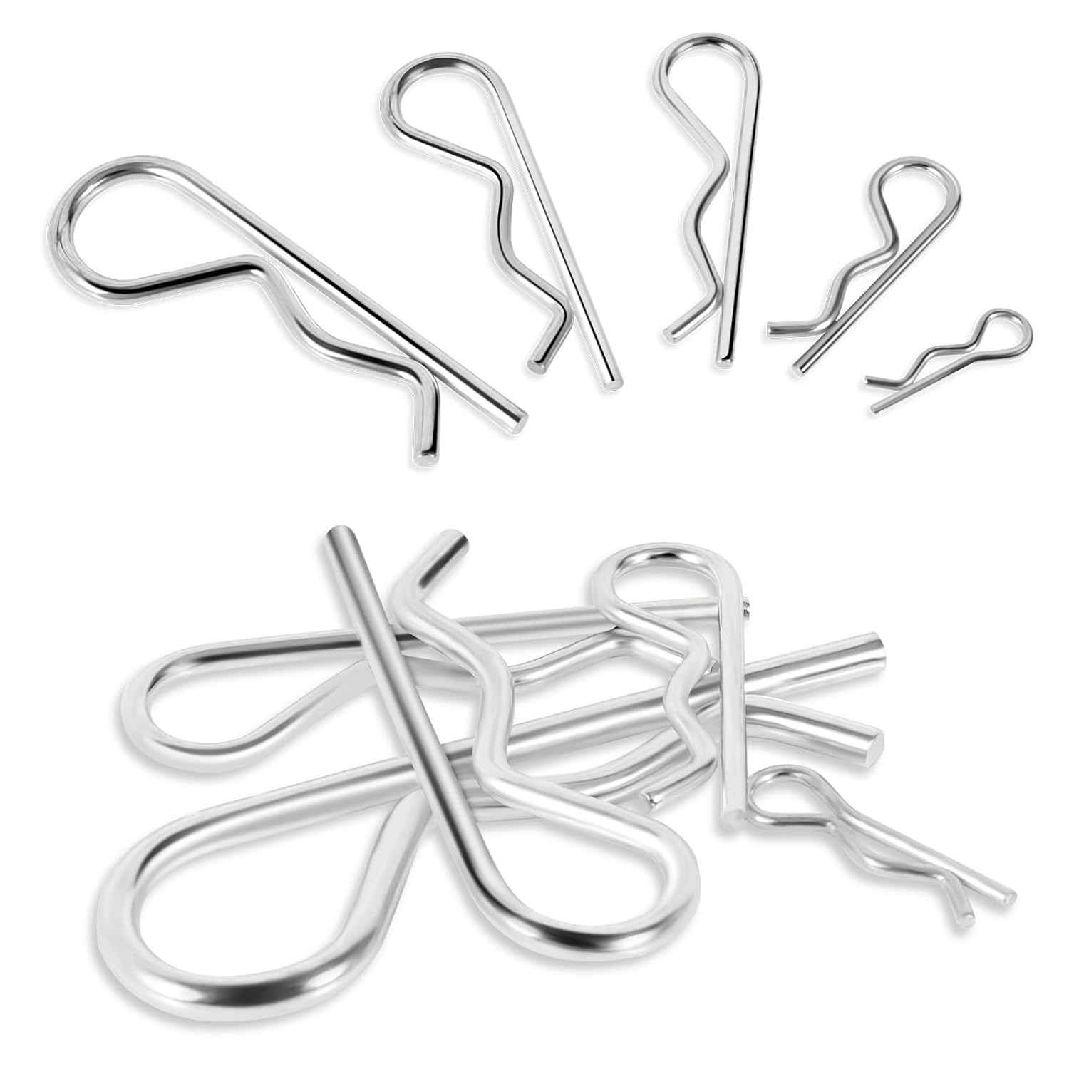 50 Pcs Cotter Pins, Cotter Pin Assortment Kit, Heavy Duty R Clips Hardware Pins,