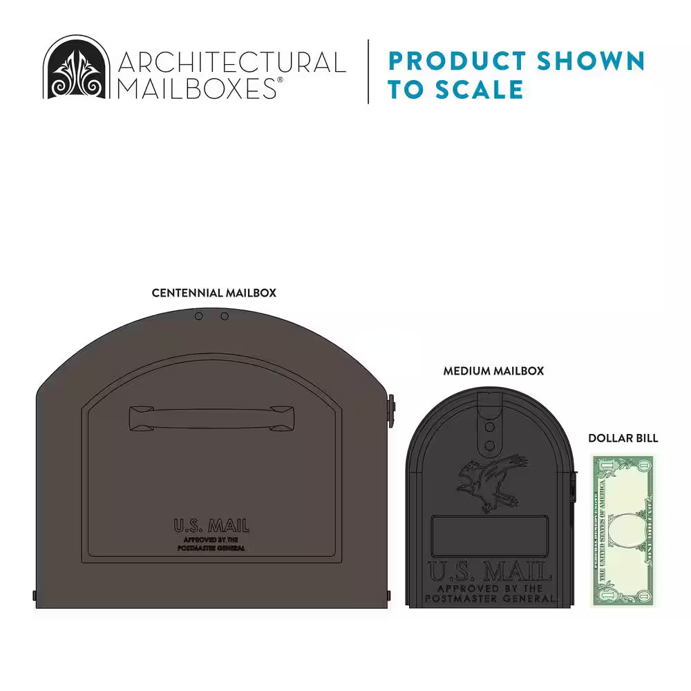 Centennial Rubbed Bronze, Extra Large, Steel, Post Mount Mailbox with Silver ...