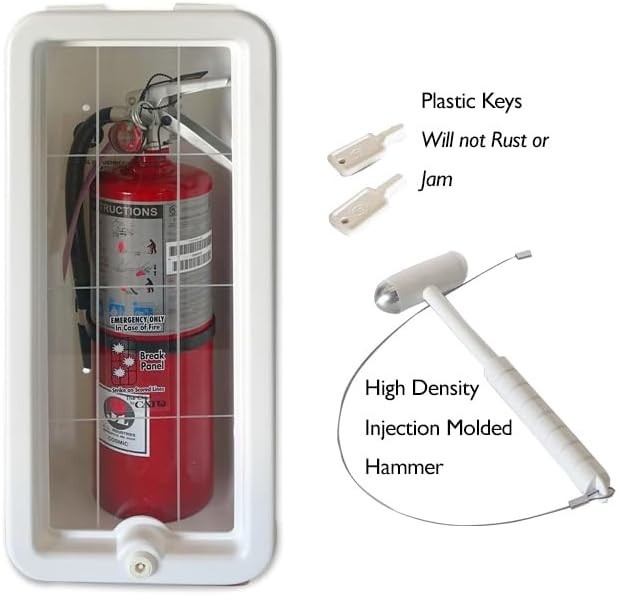 Cato 10501-H White Plastic Chief Fire Extinguisher Cabinet