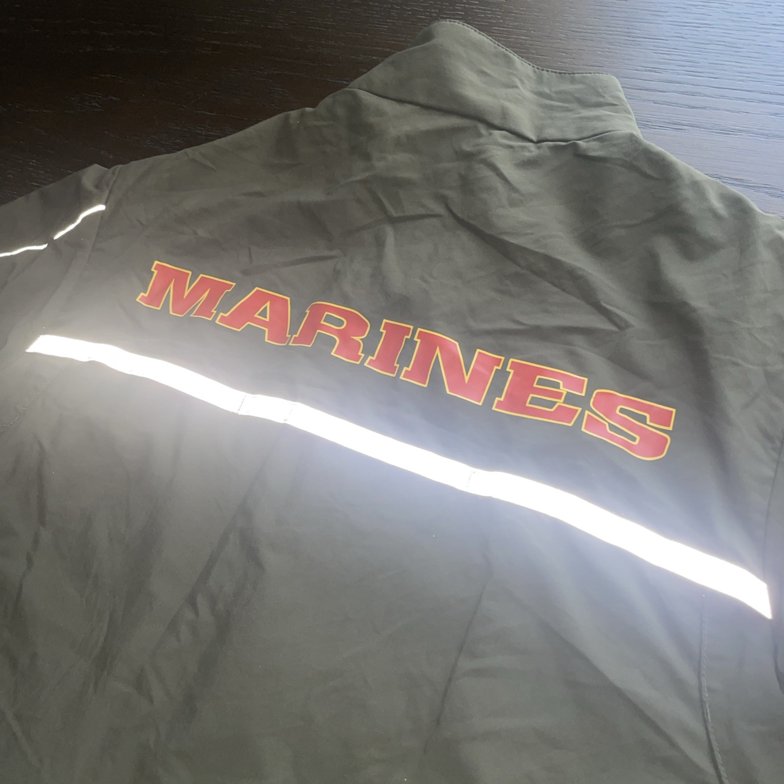 US Marines Jacket Mens Small / Short Green USMC Running Reflective Full Zip