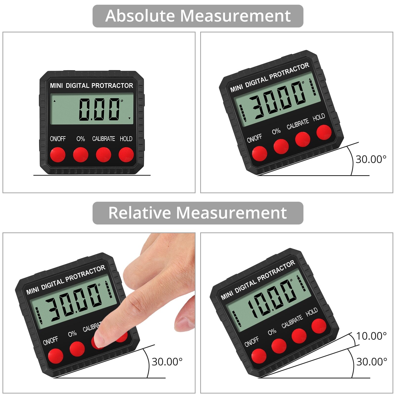 Digital Angle Gauge Level Box Protractor Angle Finder Inclinometer 360° Measure