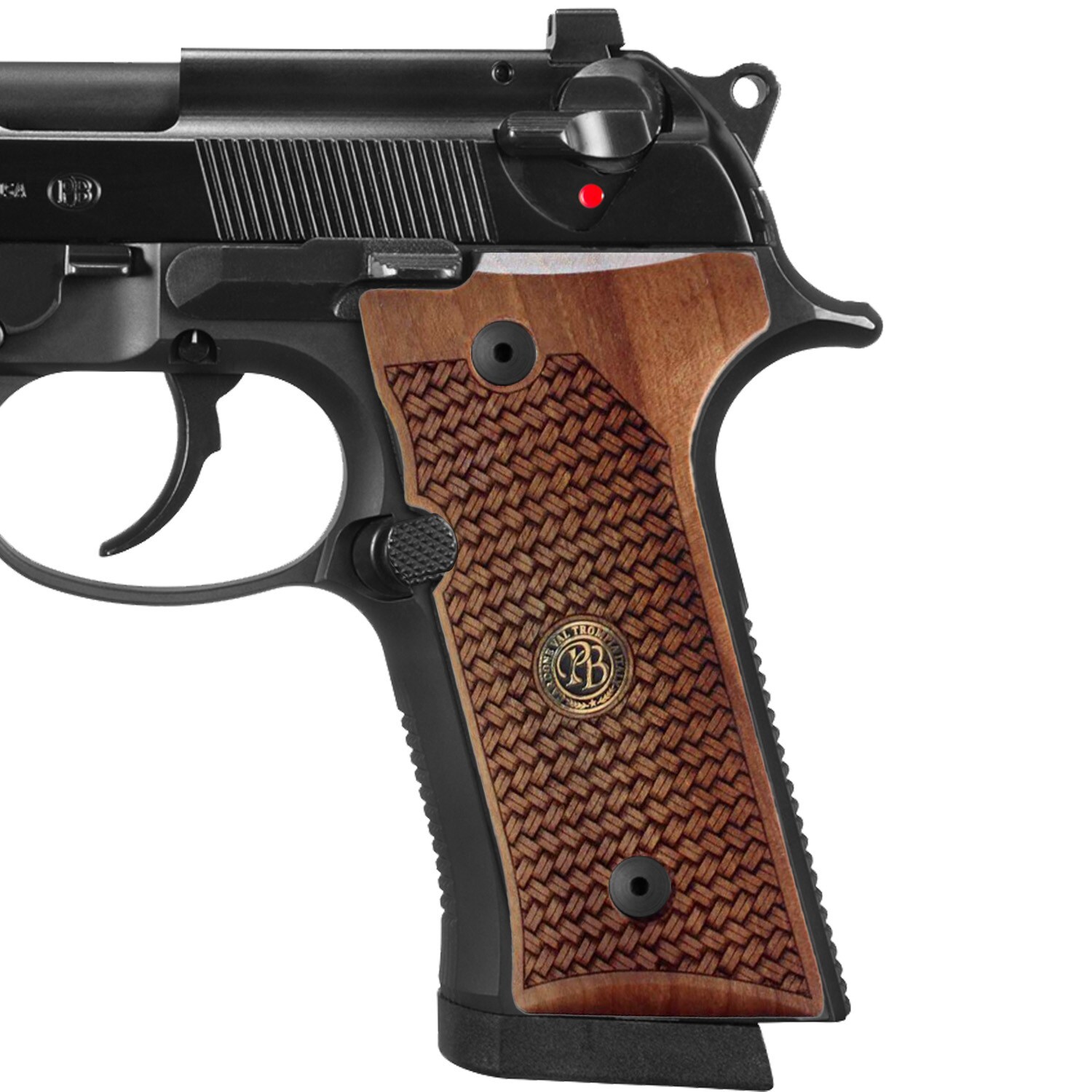 Beretta 92X Full Size Grips Turkish Walnut Wood Grip New SET Handmade Metal Logo