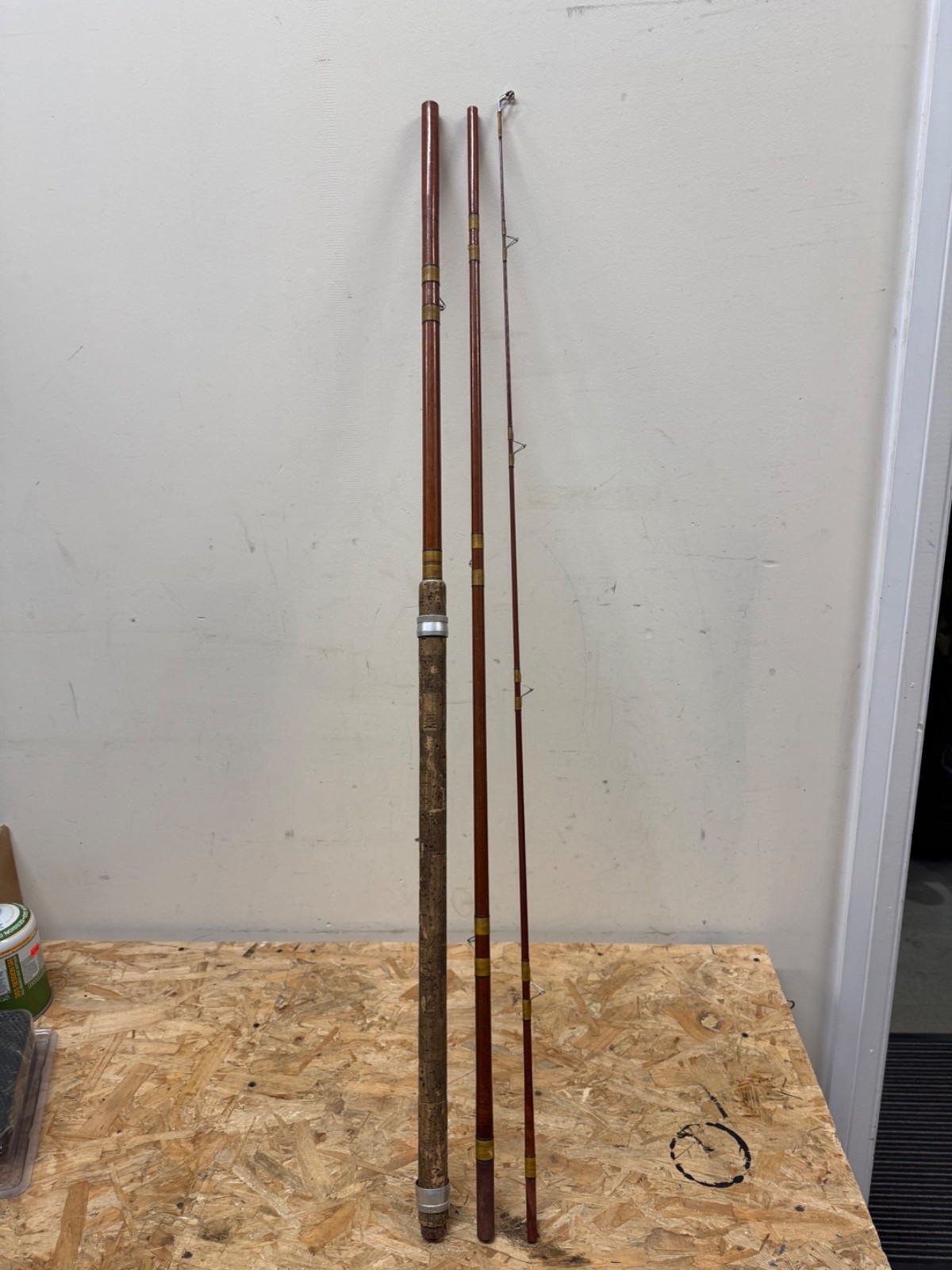 VINTAGE ANTIQUE FISHING TACKLE - 3 PIECE, FIBREGLASS, 12ft ROD