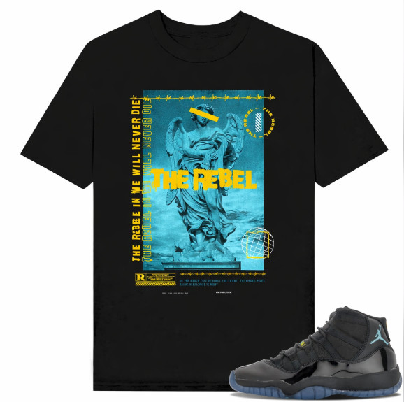 Gamma Blue 11s Sneaker Match Tees Black Rebel- Unisex