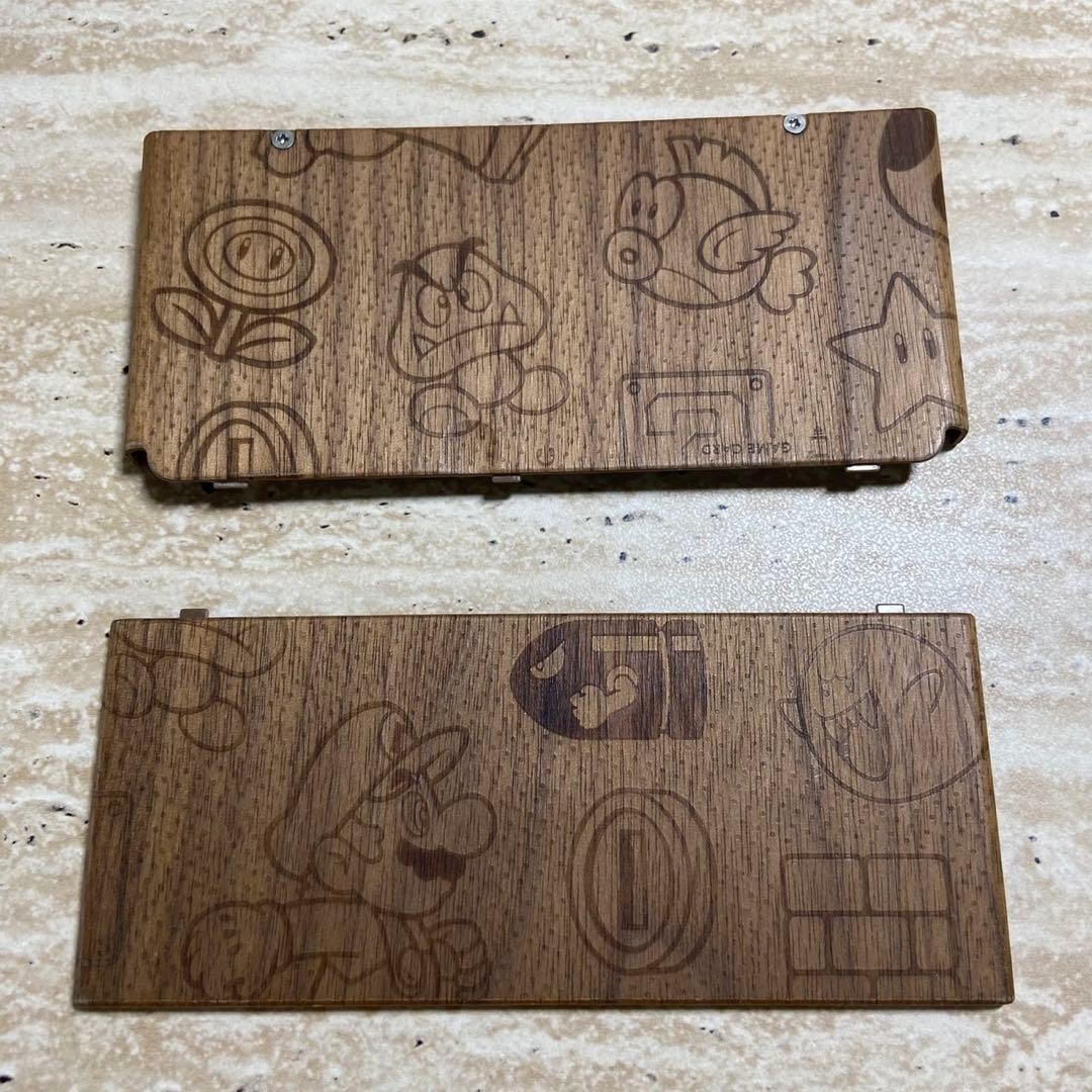 Nintendo New 3DS Cover Plates No.024 Mario Monogram Wood Grain 7390