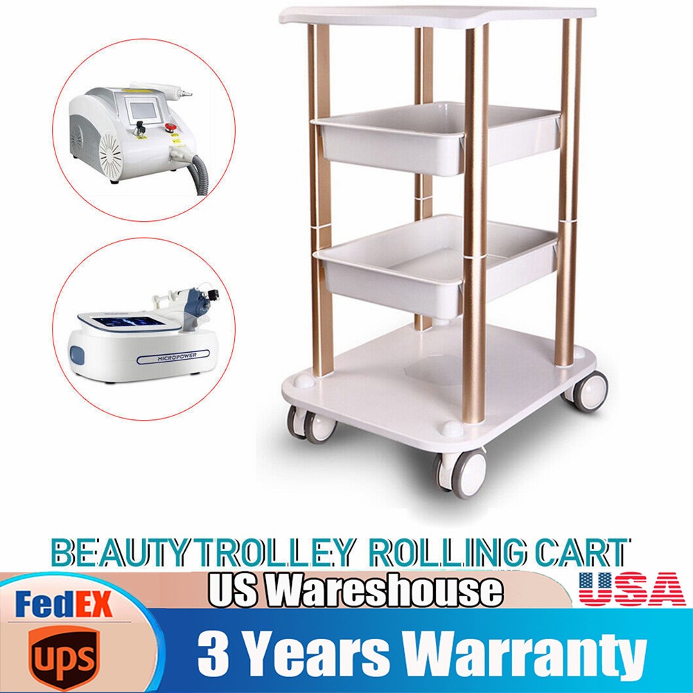 Beauty Salon Trolley Esthetician SPA Equipment Storage Stand Trolley Cart 360??