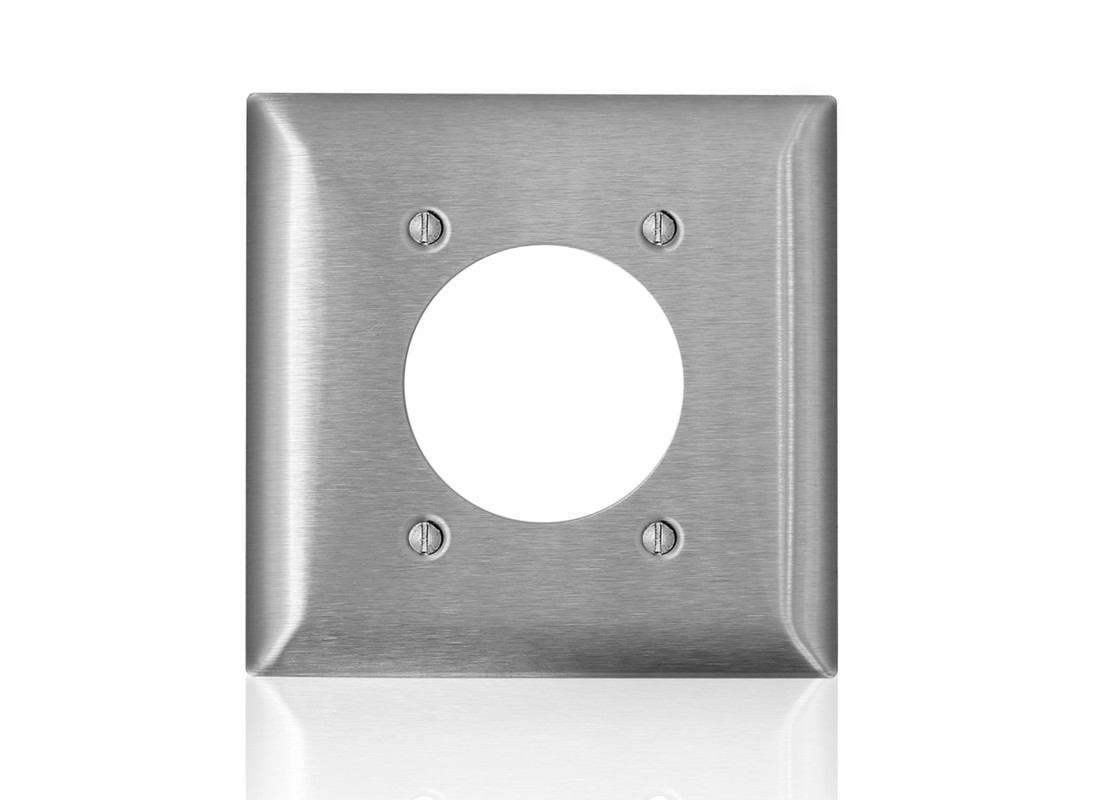 Wall Plate C-Series Stainless Steel 2 gang Metal Receptacle Stainless Steel