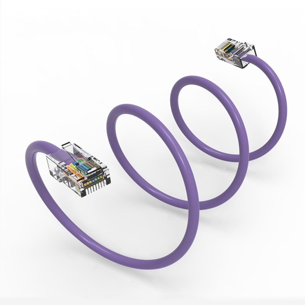 1FT Cat6 RJ45 Ethernet LAN Network UTP Non-Boot Patch Cable Copper 24AWG Purple