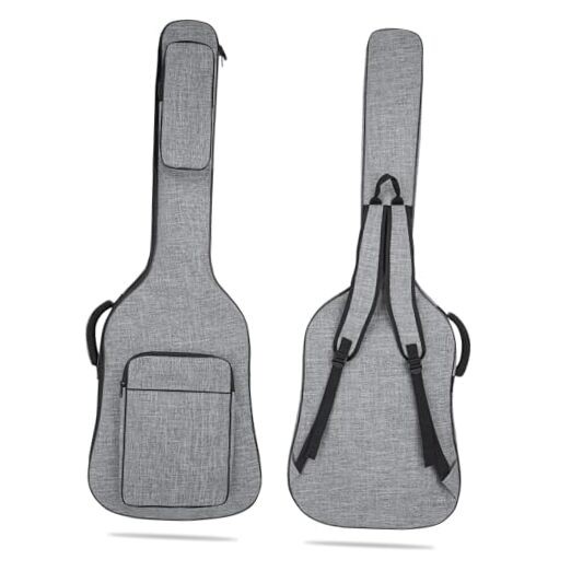 Bass Guitar Bag, 7MM Padding Bass Guitar Gig Bag Padded Soft Electric Bass Grey