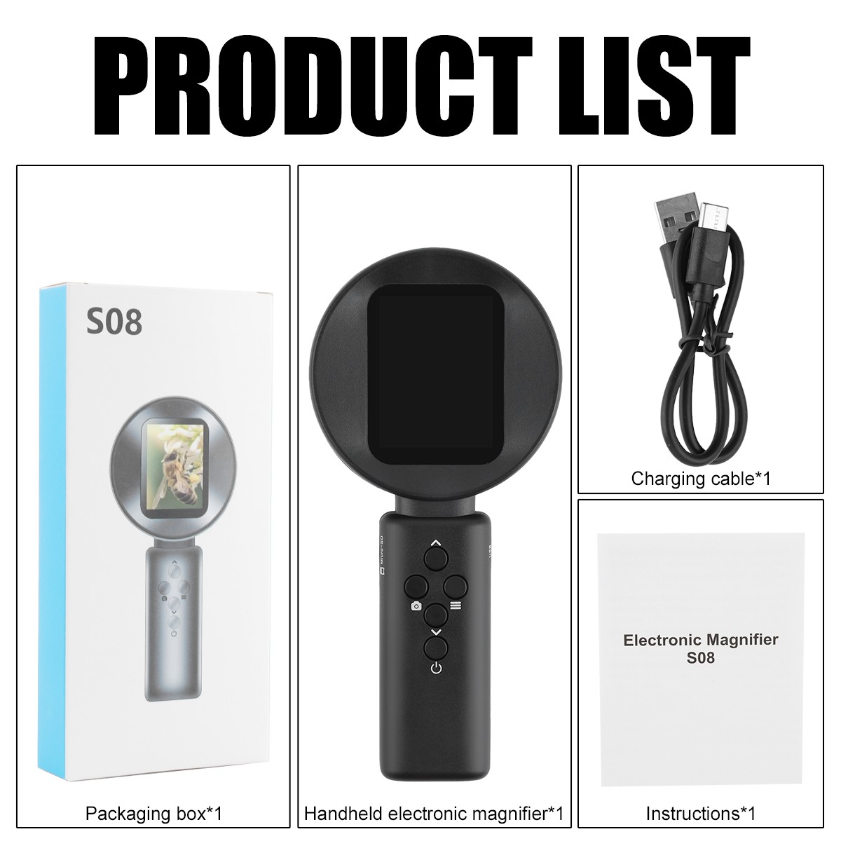 100X Digital Microscope 2.4inch 1080P Video Coin Microscop & Magnifying Glass