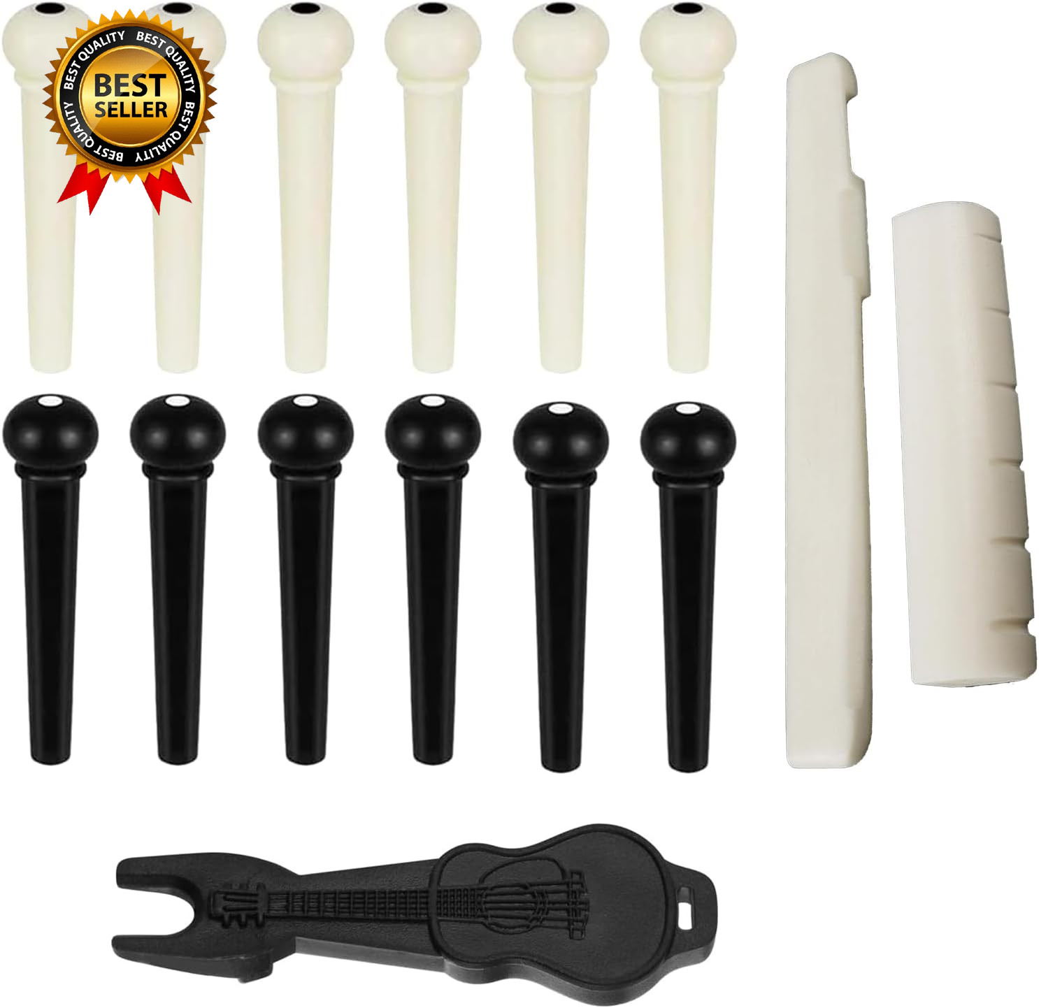 12Pcs Acoustic Guitar Bridge Pins Guitar String Pins Pegs with Bridge Pin...