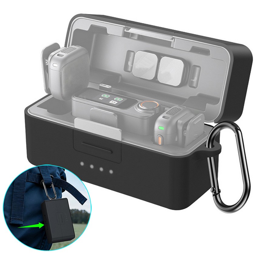 For DJI Mic 2 Wireless Microphone Charging Case Silicone Dust Protective Cover