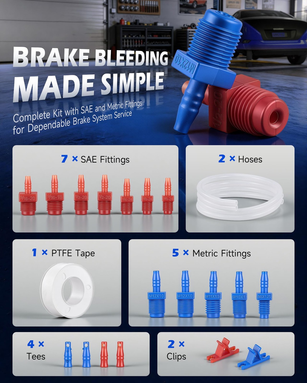 Master Cylinder Bleeder Kit Compatible with 13911, Standard