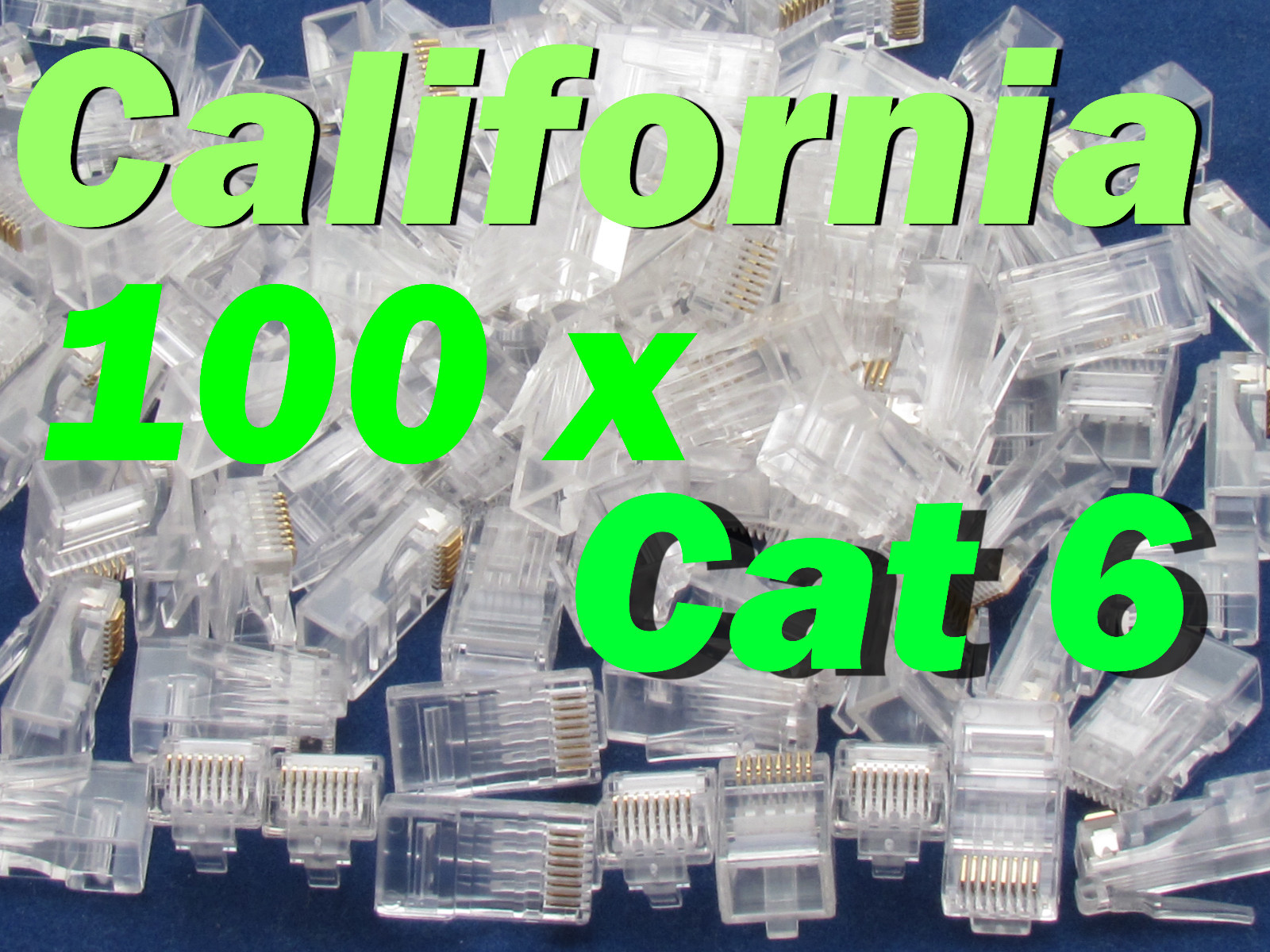 100 X pcs RJ45 Plug Cat6 Modular LAN Network Connector Internet Ethernet Cable E
