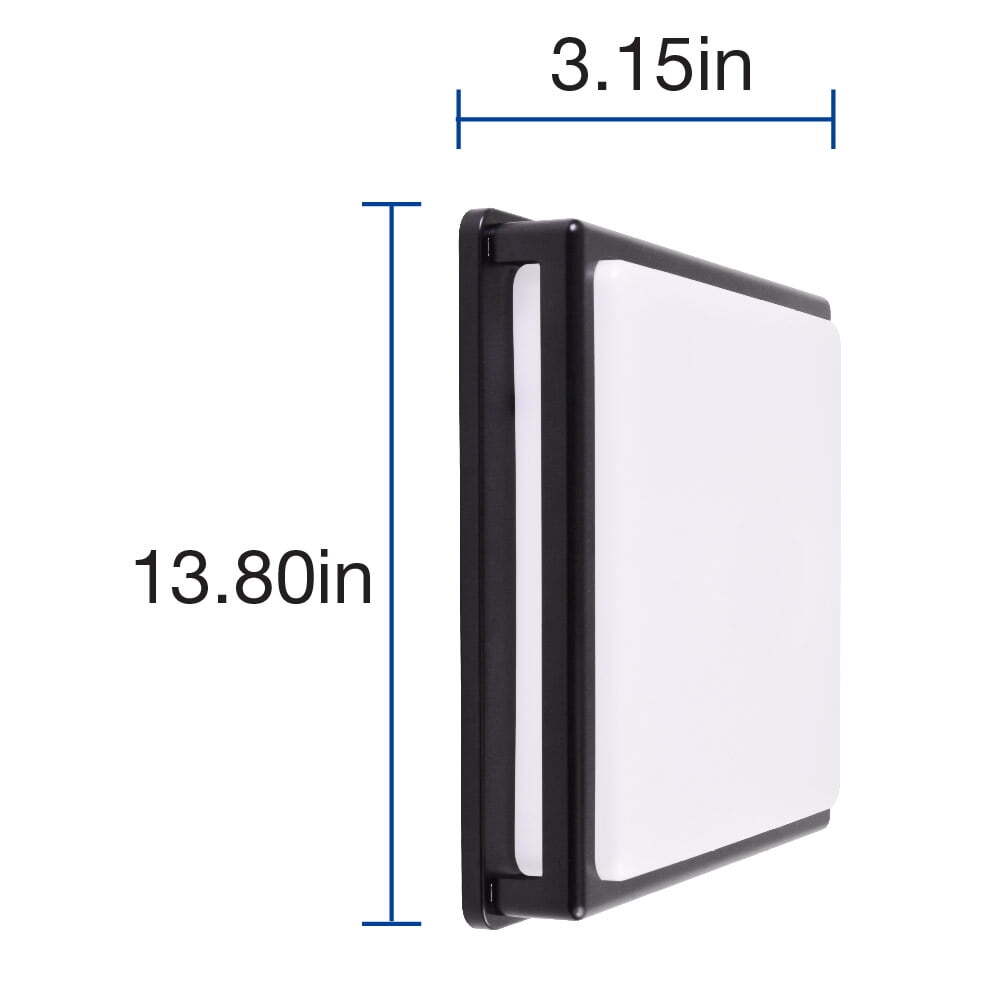 14 Inch Integrated Metal Double Square Flush Mount Ceiling Light,Powder Coating