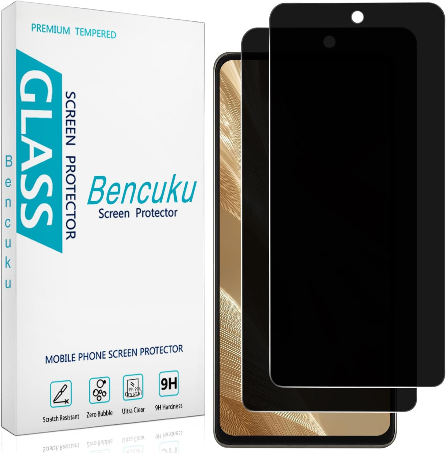 (2 Pack Privacy Screen Protector for Motorola Moto G Power 2026 anti Spy Tempere