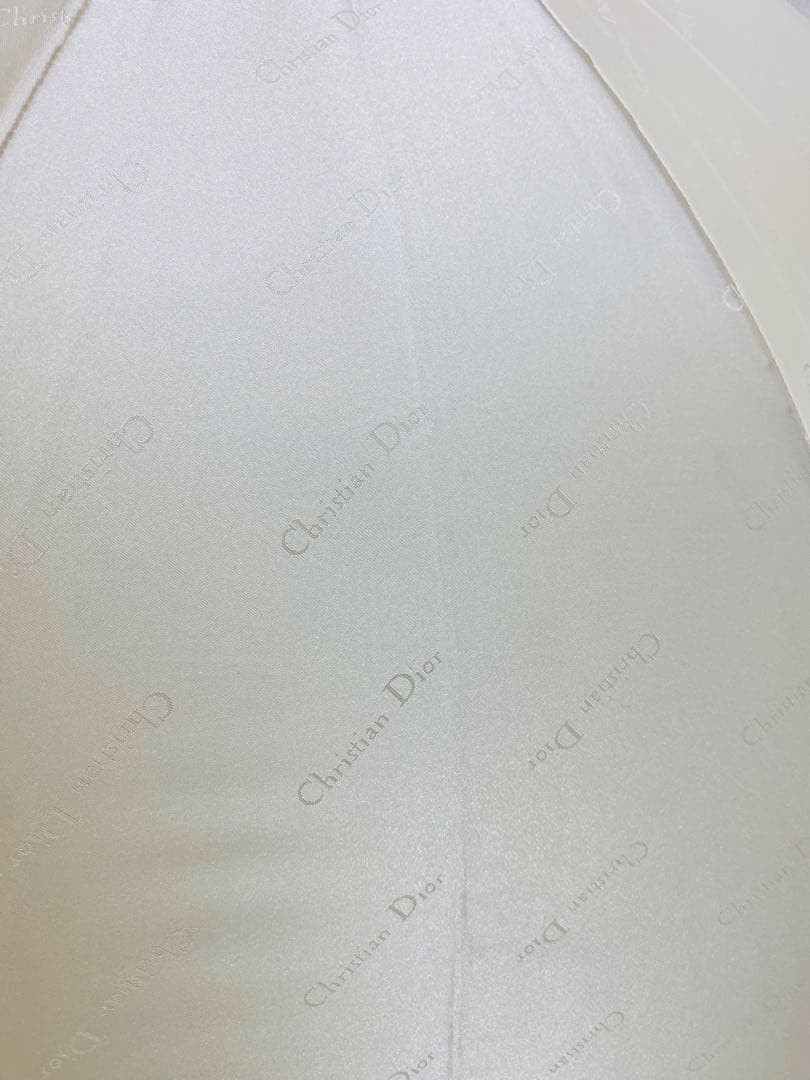 Christian Dior Logo Allover Pattern Long Umbrella Beige Off White