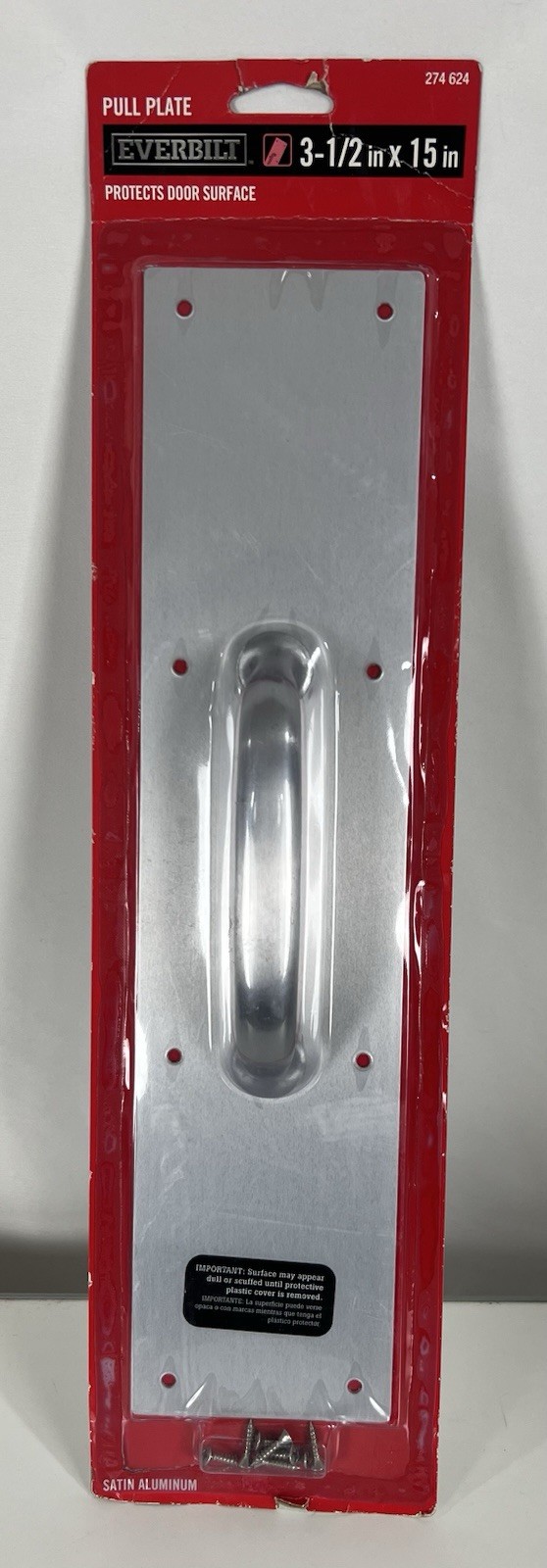 Everbilt 3-1/2 in. x 15 in. Satin Aluminum Pull Plate
