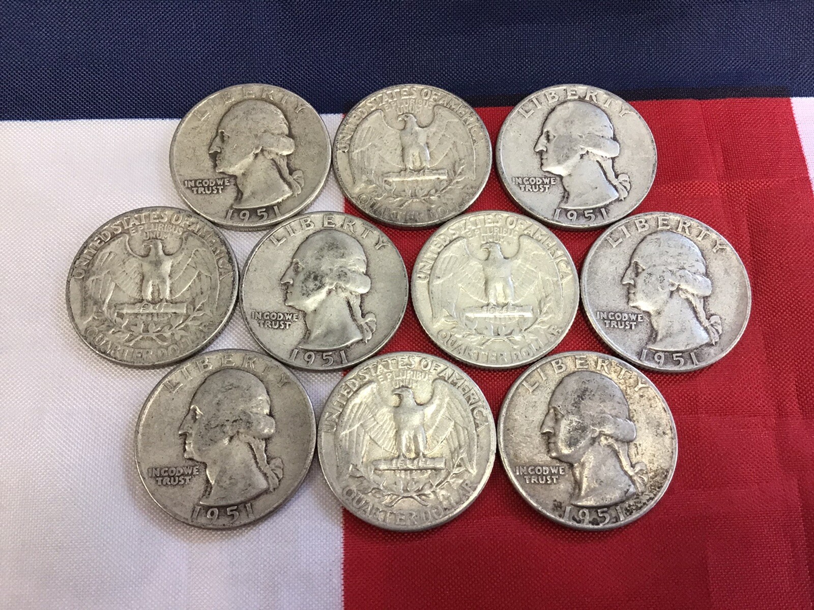 1951-p Washington Quarter Average Grade of Coin You Will Receive is Photographed