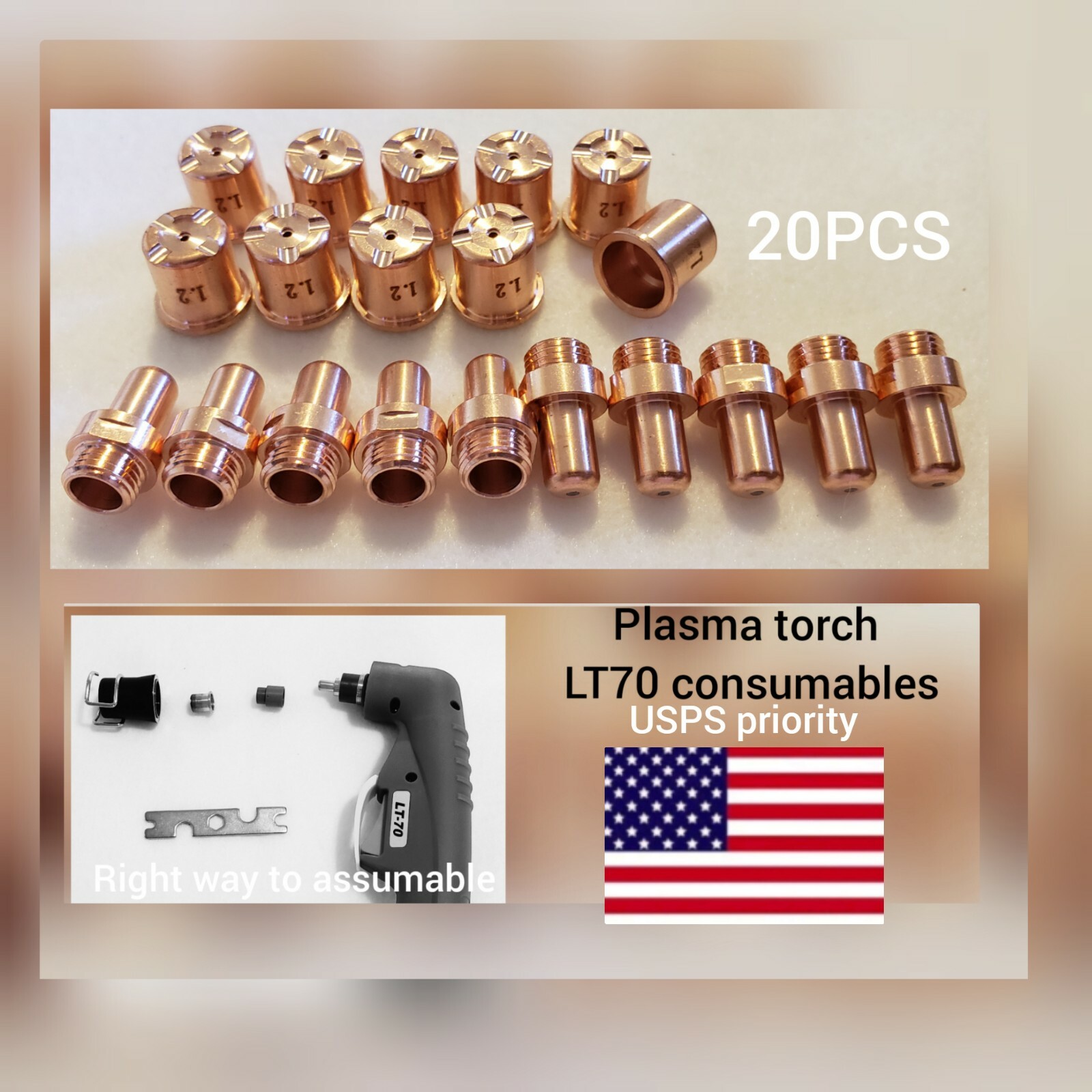 LT70 plasma consumables 20pc AVORTEC AV6X+,AV7X+,AV8X+,fit everlast LT70 plasma