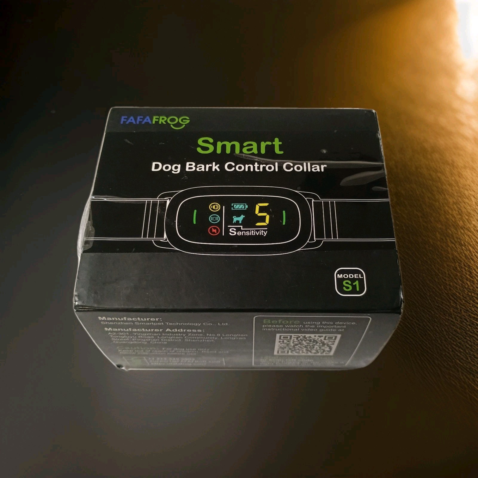 FAFAFROG Dog Bark Collar Rechargeable 5 Mode Anti Barking Black Collar Sz S M L