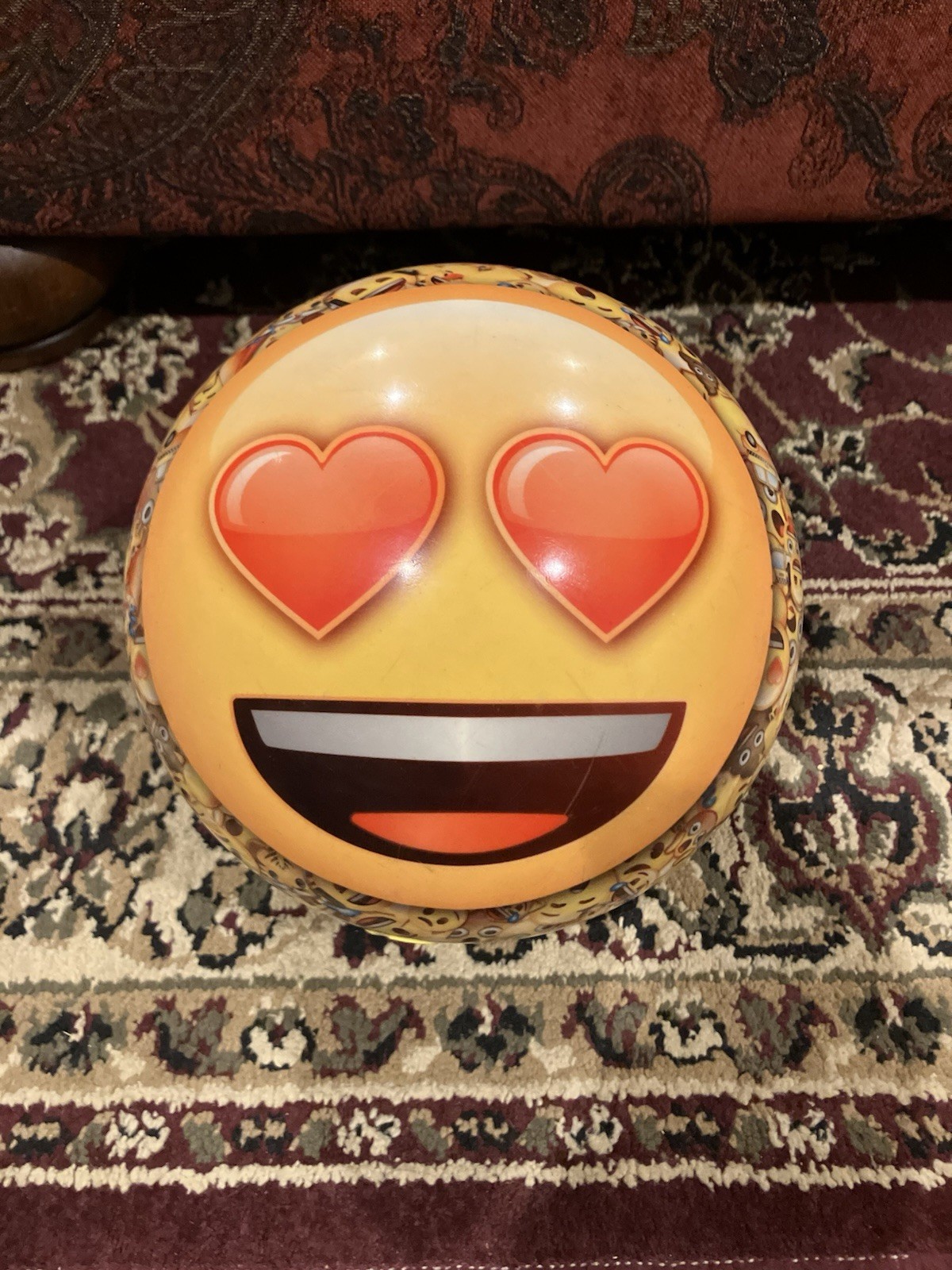Who Loves Ya, Baby Emoji Heart Eyes OnTheBall Bowling Ball 14lbs 3oz