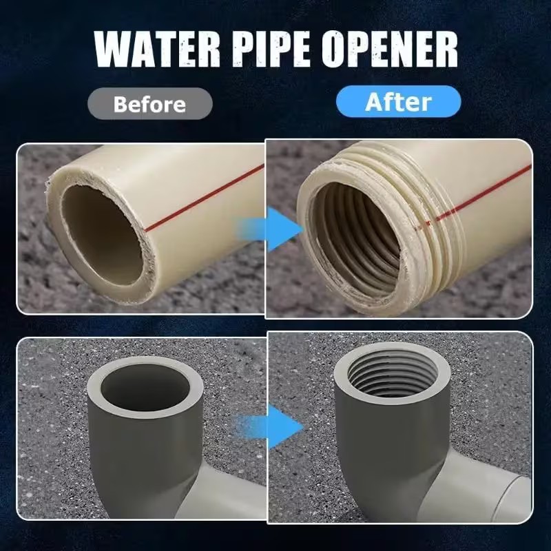 10Pcs PVCPipe Threader Kit 1/2" 3/4" 1" NPT Integrated Internal & External Pipe
