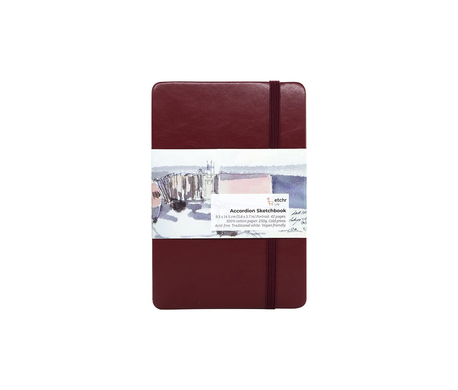 Watercolor Sketchbook Accordion 4x6 Inch Cotton Paper Journal Cold Press Mixed