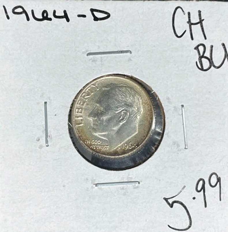 1964-D ROOSEVELT SILVER DIME ~ CH/BU ~BEAUTIFUL COIN~
